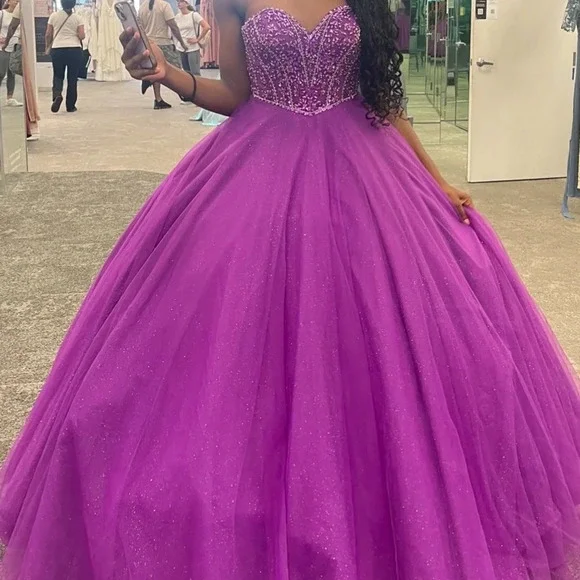 strapless open back dress Yellow Tulle A-line V-neck Long Prom Dresses With Belt, Evening Dresses,  MP817